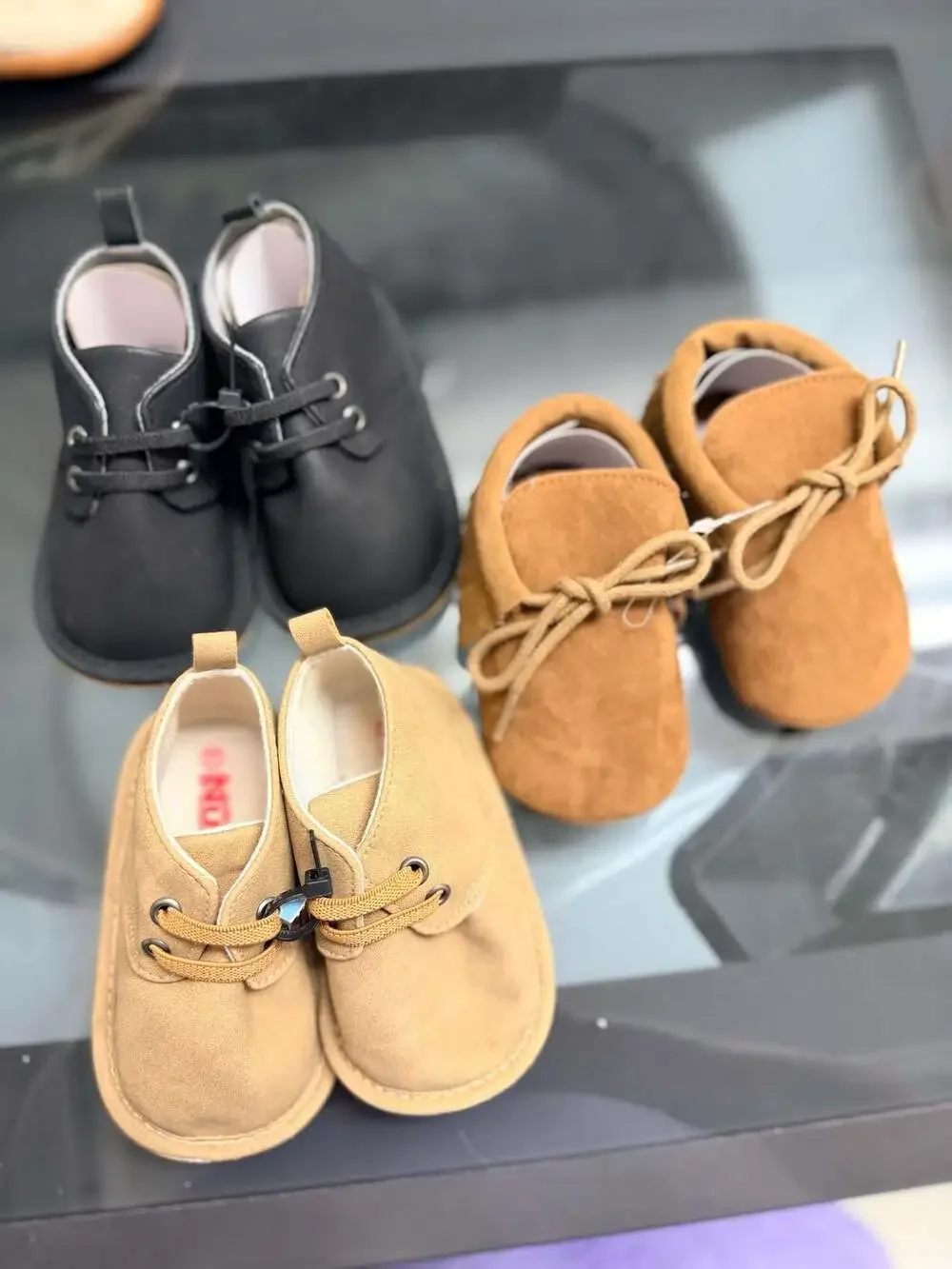 Nuby Baby Soft Sole Lace-Up Boots Infant Shoes Lot of 3 Pairs